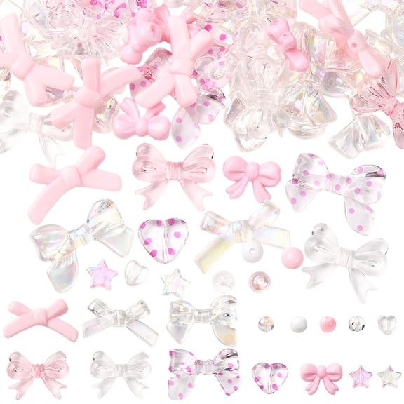 430Pcs 15 Styles Opaque & Transparent Acrylic Beads Mixed Shapes Mixed Color 8~24x8~34x3~8.5mm