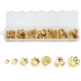 thumbnail image 1 of 430pcs Hollow Flower End Caps Alloy Beads Spacers Fit Making Charm Bracelet Necklace 6/7/10/11/11.5/13/14mm , Gold, 1 of 3