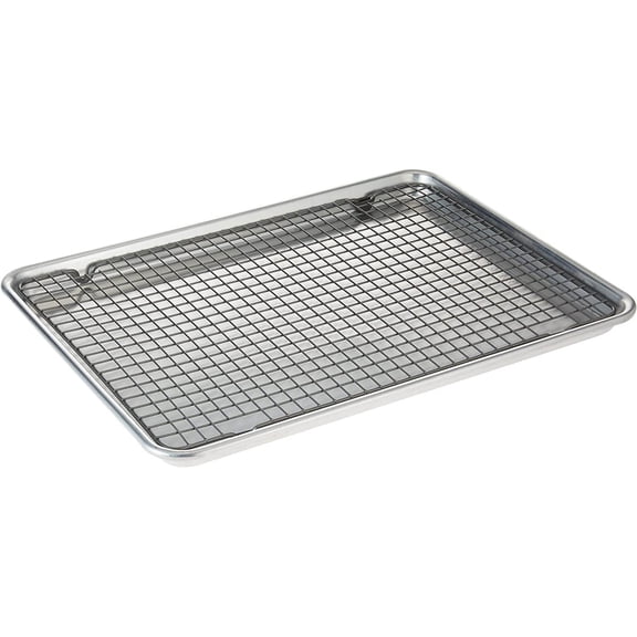 43172AMZM Half Sheet with Oven Safe Nonstick Grid, 2 Piece Set, Natural