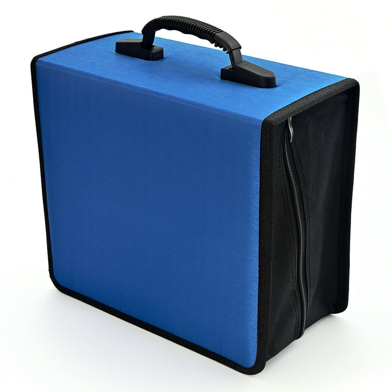 Blue détient 32 disques - Sac de rangement en toile pour CD, DVD