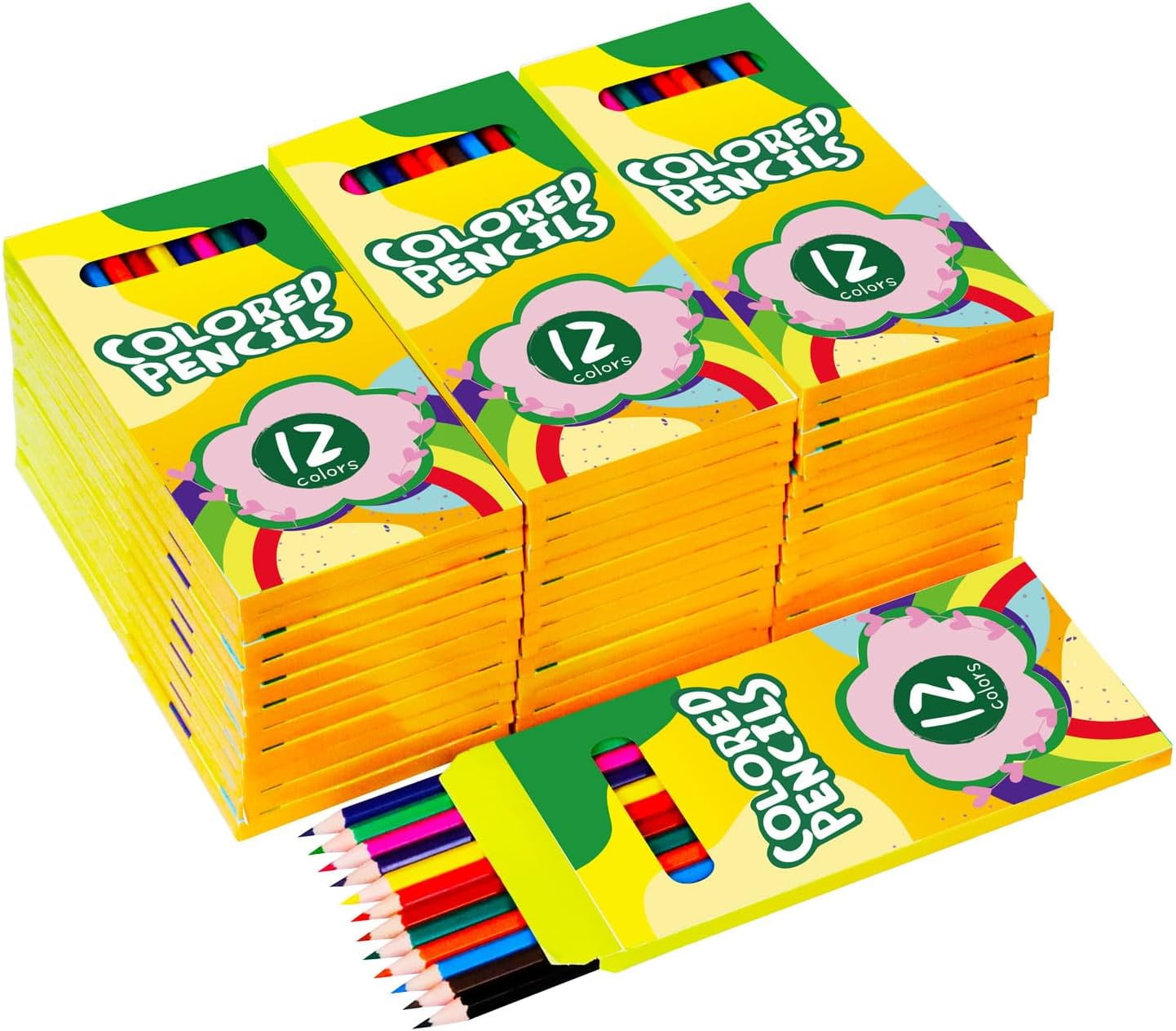 432 Count Colored Pencils Bulk, 12 Assorted of color pencils，36 Packs Pre-sharpened Colored Pencils for Kids, School Supplies of Color Pencil bulk classroom