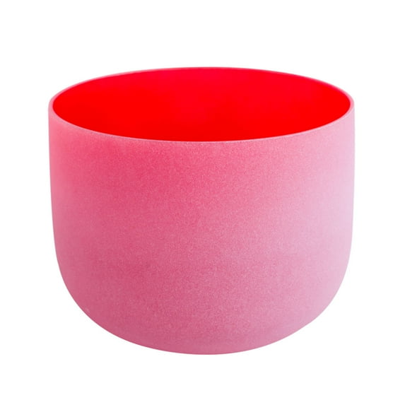 432 Hz C Root Chakra Red Color Quartz Frosted Crystal Singing Bowl 12 inch