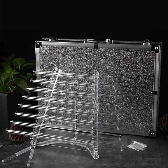 432 Hz Pattern Sound Therapy Quartz Crystal Singing Harp,Sound Healing Crystal Singing Bowl Quartz Crystal Singing Pyramid,with 8 Note & Alumina Alloy Box