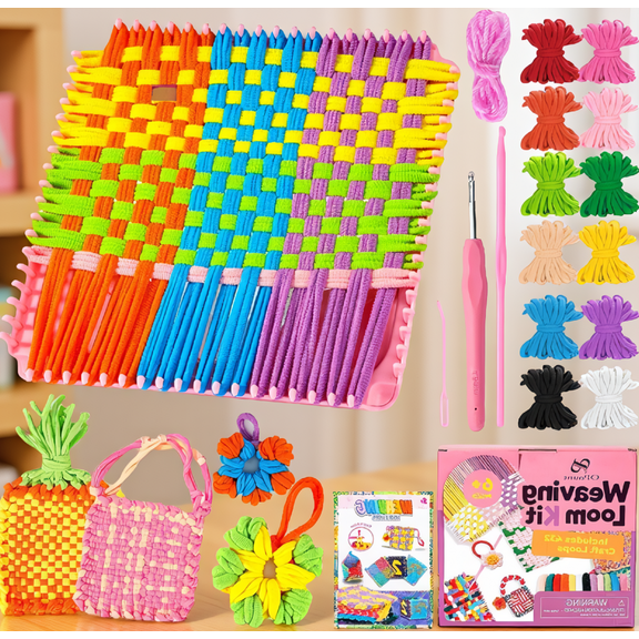 432 Loops Weaving Loom Kit for and Adults, Pot Holder Loom with 12 Colors, DIY Activity for 6-12