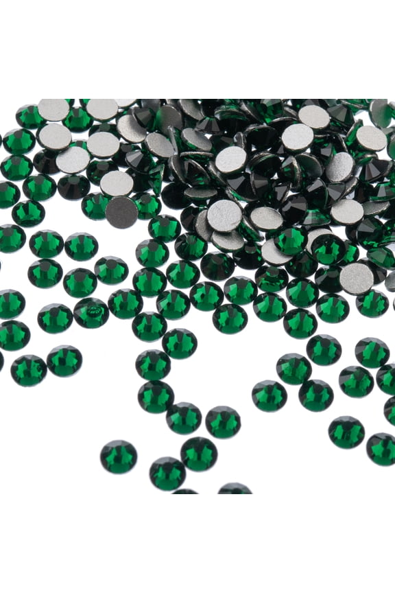 432pcs Crystal Lane DIY SS12 (3mm) Emerald Glass Round Flat Back Rhinestones for nail art, clothes design decorations