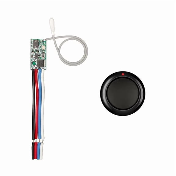 433MHz Remote Control Switch, Wireless Mini Relay for DC 3.6V-24V Devices Black,1 x 433MHz Remote Control Switch kit,Black