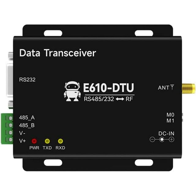 433MHz RS232 RS485 Wireless Digital Radio E610-DTU(433C30) 30dbm 10KM Unlimited High-Speed Continuous Transmission Automatic Trunking Network