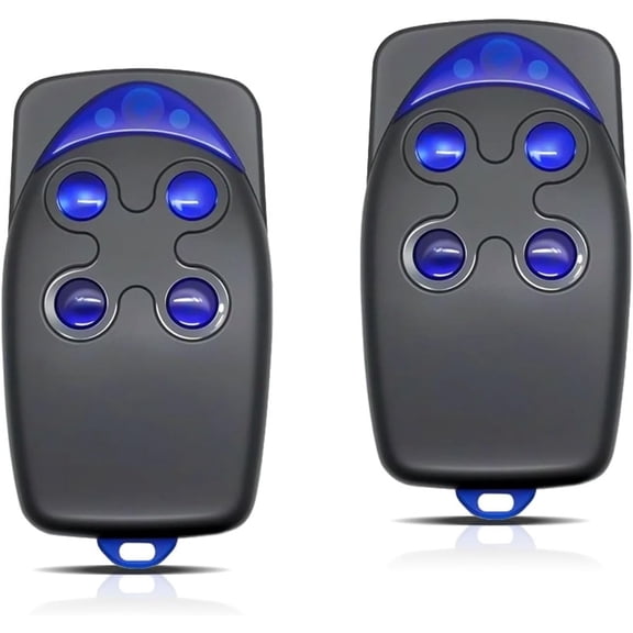 433MHz Remote Control, Gate Remote Compatible with FLO4-RS, 4-channel Garage Door Remote for FLO4, Set of 2, Transmission Range 50 To 150 M