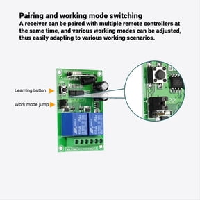 433MHz Universal Remote Control Switch Wireless Relay 2CH Module RF Receiver Transmitter DC 12V 24V For Garage Door