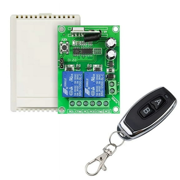 433MHz Universal Remote Control Switch Wireless Relay 2CH Module Receiver Transmitter DC 12V 24V For Garage Door