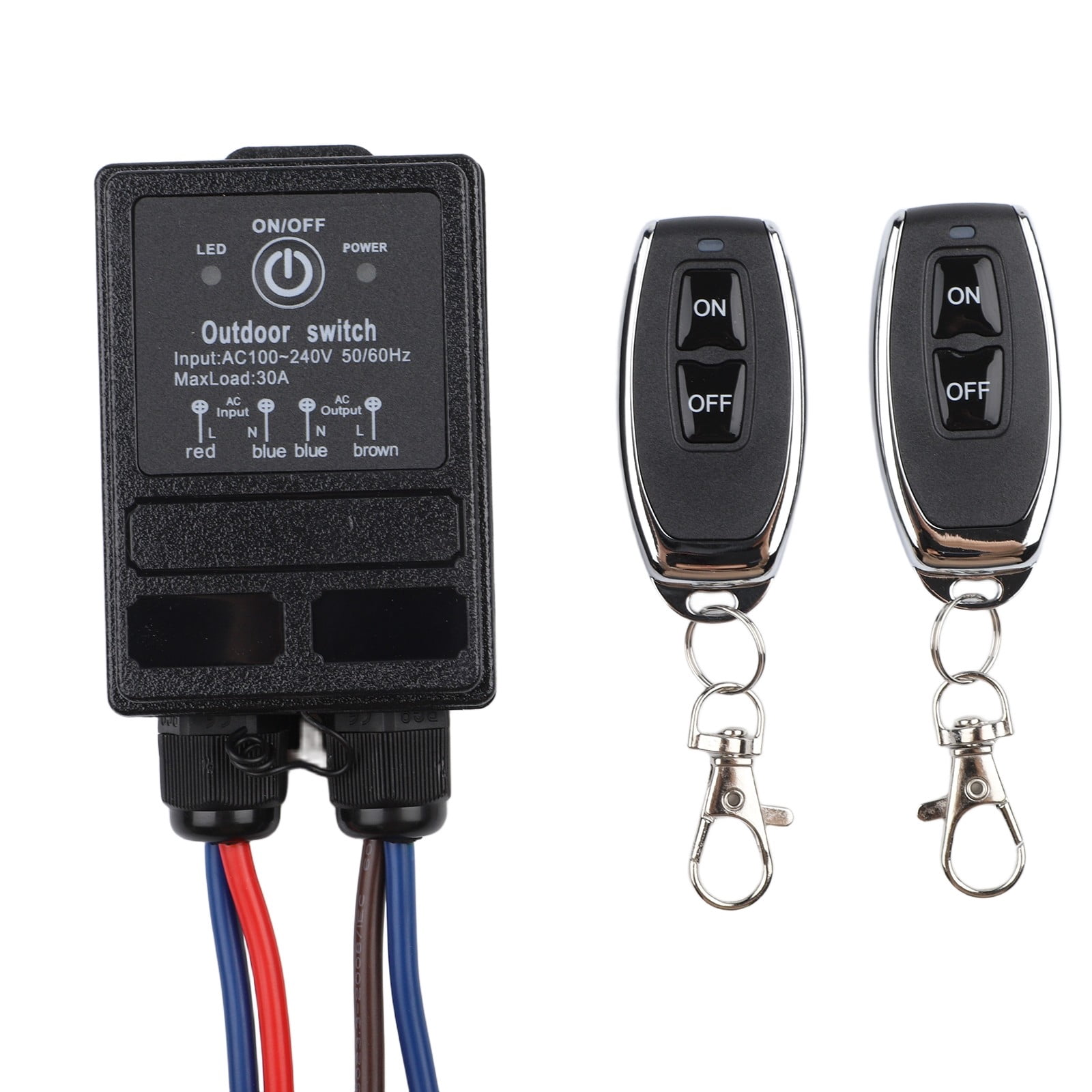 433MHz Wireless Remote Control Switch, 30A Waterproof IP65 Relay ...