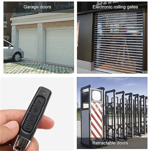 433Mhz Frequency Remote Control Key Fob, 4-Button Duplicator With Keychain Clip, For Garage Doors Gate Openers Car Alarms Burglar Systems