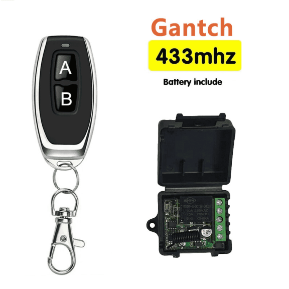 433Mhz Universal Wireless Remote Control Switch DC 12V 1CH Relay Receiver Module RF Transmitter EV1527 Learning Code Remote Switch Momentary Toggle Latched for Gate Door Open,LED,Pump,car