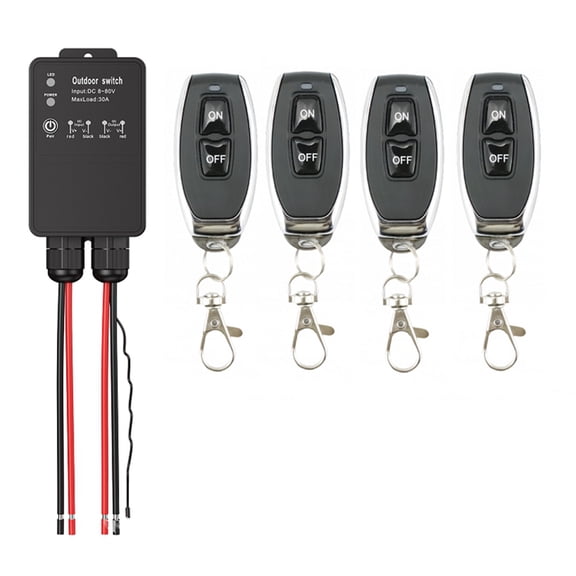 433Mhz Universal Wireless Remote Control Switch DC8V-80V 30A Outdoor Waterproof Relay Module for Pump Light Fan