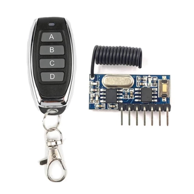 433Mhz Wireless Remote Control Transmitter and Receiver Module Set 4 CH ...