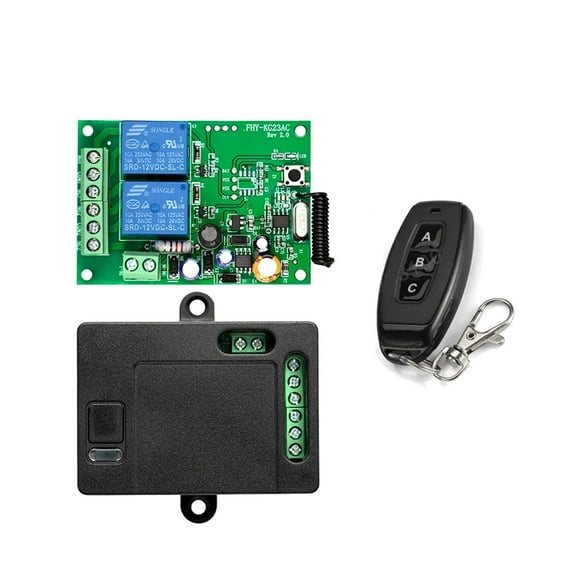 433Mhz Wireless Remote Control AC220V 2CH Universal Rf Relay Receiver And Transmitter For Garage Door And Gate Motor Control ,Easy to Use