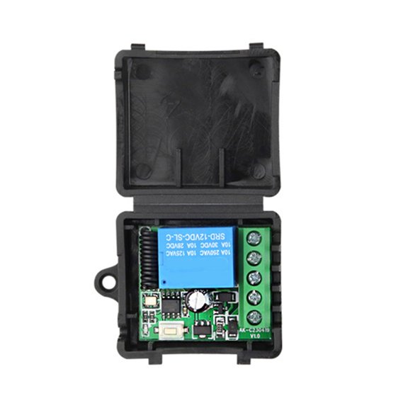433Mhz Wireless Remote Control Switch DC 12V 1CH Relay Receiver Module for Home Automation Black