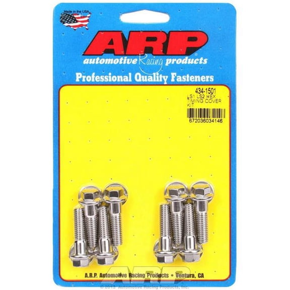 434-1501 6-Point Stainless Steel Timing Cover Bolt Kit for Small Block Chevrolet LS1 & LS2