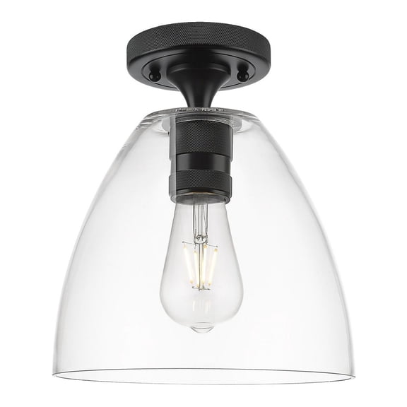 434-1F-BK-GBD-92 Innovations Lighting Crown Point - 1 Light Flush Mount-9 Inch Wide and 11 Inch Tall-Matte Black Finish
