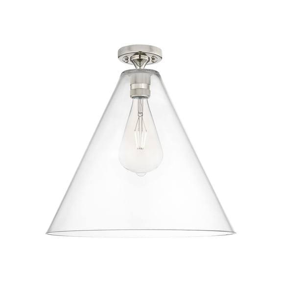 434-1F-PN-GBC-162 Innovations Lighting Crown Point - 1 Light Berkshire Flush Mount-9.63 Inch Tall and 16 Inch Wide-Polished Nickel Finish-Clear Glass