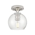 thumbnail image 1 of 434-1F-SN-G124-6 Innovations Lighting Crown Point - 1 Light Flush Mount-7.63 Inch Tall and 5.88 Inch Wide-Satin Nickel Finish-Seedy Glass Color, 1 of 3