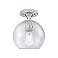 thumbnail image 1 of 434-1F-SN-G124-8 Innovations Lighting Crown Point - 1 Light Flush Mount-9.5 Inch Tall and 8 Inch Wide-Satin Nickel Finish, 1 of 2