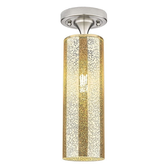 434-1F-SN-G434-12ME Innovations Lighting Crown Point - 1 Light Flush Mount In Industrial Style-15 Inches Tall and 4.5 Inches Wide-Satin Nickel