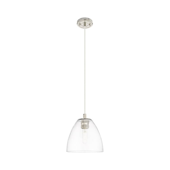 434-1P-PN-GBD-92 Innovations Lighting Crown Point - 1 Light Cord Hung Pendant-11 Inch Tall and 9 Inch Wide-Polished Nickel Finish-Clear Glass Color