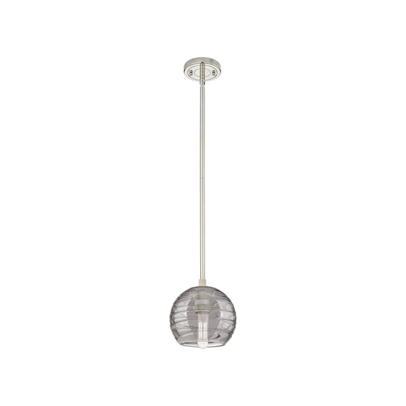 434-1S-PN-G1213-6SM Innovations Lighting Crown Point - 1 Light Stem Hung Pendant-6 Inch Tall and 5.88 Inch Wide-Polished Nickel Finish-Light Smoke