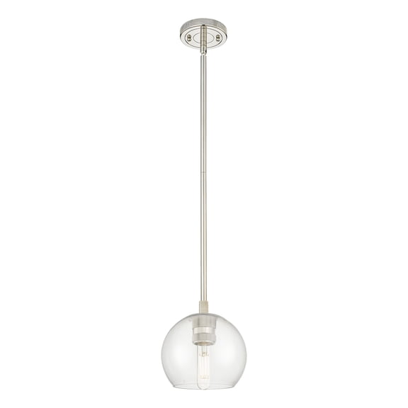 434-1S-PN-G122-6 Innovations Lighting Crown Point - 1 Light Stem Hung Pendant-6 Inch Tall and 5.88 Inch Wide-Polished Nickel Finish-Clear Glass Color