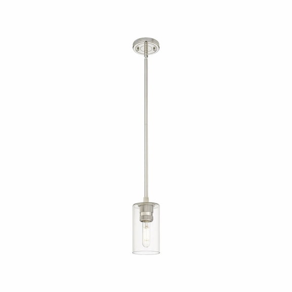 434-1S-PN-G434-7CL Innovations Lighting Crown Point - 1 Light Pendant In Industrial Style-8.38 Inches Tall and 4.5 Inches Wide-Polished Nickel