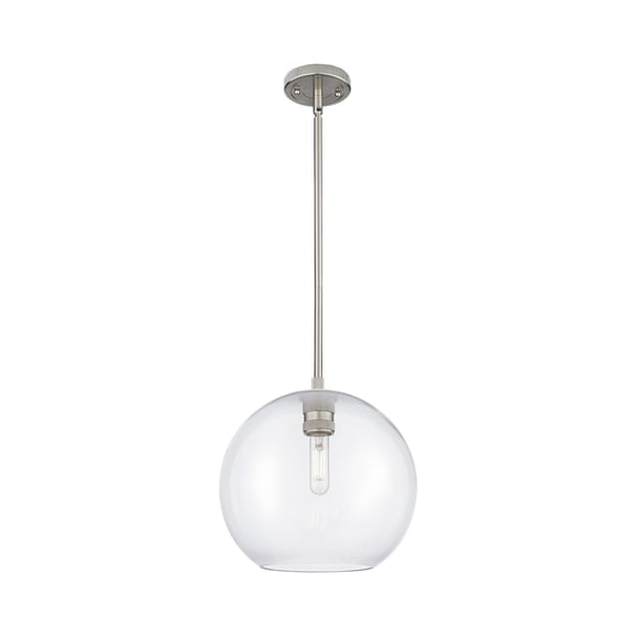 434-1S-SN-G122-10 Innovations Lighting Crown Point - 1 Light Stem Hung Pendant-10 Inch Tall and 10 Inch Wide-Satin Nickel Finish-Clear Glass Color