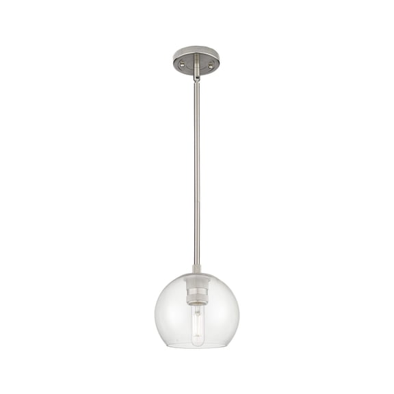 434-1S-SN-G122-6 Innovations Lighting Crown Point - 1 Light Stem Hung Pendant-6 Inch Tall and 5.88 Inch Wide-Satin Nickel Finish-Clear Glass Color