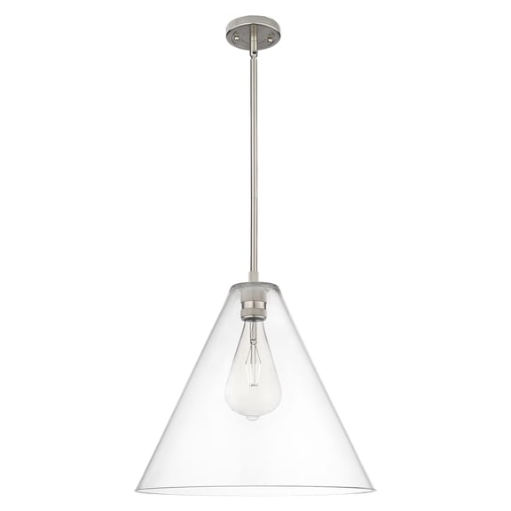 434-1S-SN-GBC-162 Innovations Lighting Crown Point - 1 Light Stem Hung Pendant-16 Inch Wide and 15.25 Inch Tall-Satin Nickel Finish
