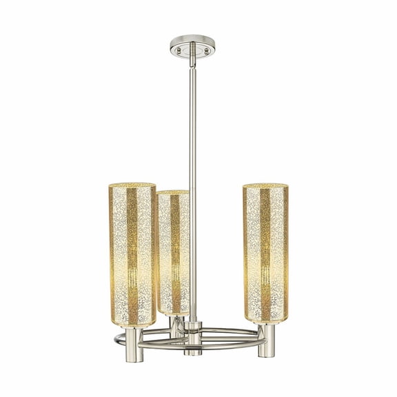 434-3CR-PN-G434-12ME Innovations Lighting Crown Point - 3 Light Stem Hung Pendant-15.38 Inch Tall and 18 Inch Wide-Polished Nickel Finish-Mercury