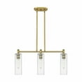 thumbnail image 1 of 434-3I-BB-G434-12CL-Innovations Lighting-Crown Point - 3 Light Island In Industrial Style-14.75 Inches Tall and 30.5 Inches Wide-Brushed Brass, 1 of 5