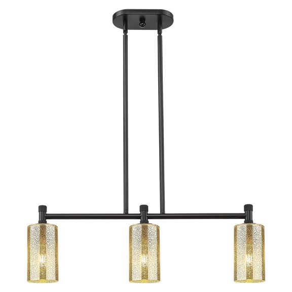 434-3I-BK-G434-7ME Innovations Lighting Crown Point - 3 Light Island In Industrial Style-9.88 Inches Tall and 30.5 Inches Wide-Matte Black