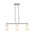 thumbnail image 1 of 434-3I-SN-G434-7WH-Innovations Lighting-Crown Point - 3 Light Island In Industrial Style-9.88 Inches Tall and 30.5 Inches Wide-Satin Nickel, 1 of 5