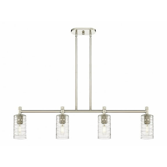 434-4I-PN-G434-7DE-Innovations Lighting-Crown Point - 4 Light Island In Industrial Style-9.88 Inches Tall and 43.75 Inches Wide-Polished Nickel