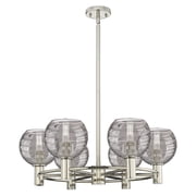 434-6CR-PN-G1213-6SM Innovations Lighting Crown Point - 6 Light Stem Hung Chandelier-24 Inch Wide and 8.28 Inch Tall