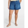thumbnail image 1 of Terra & Sky Women's Plus Size Drapey Denim Shorts, Sizes 16W-26W, 1 of 5