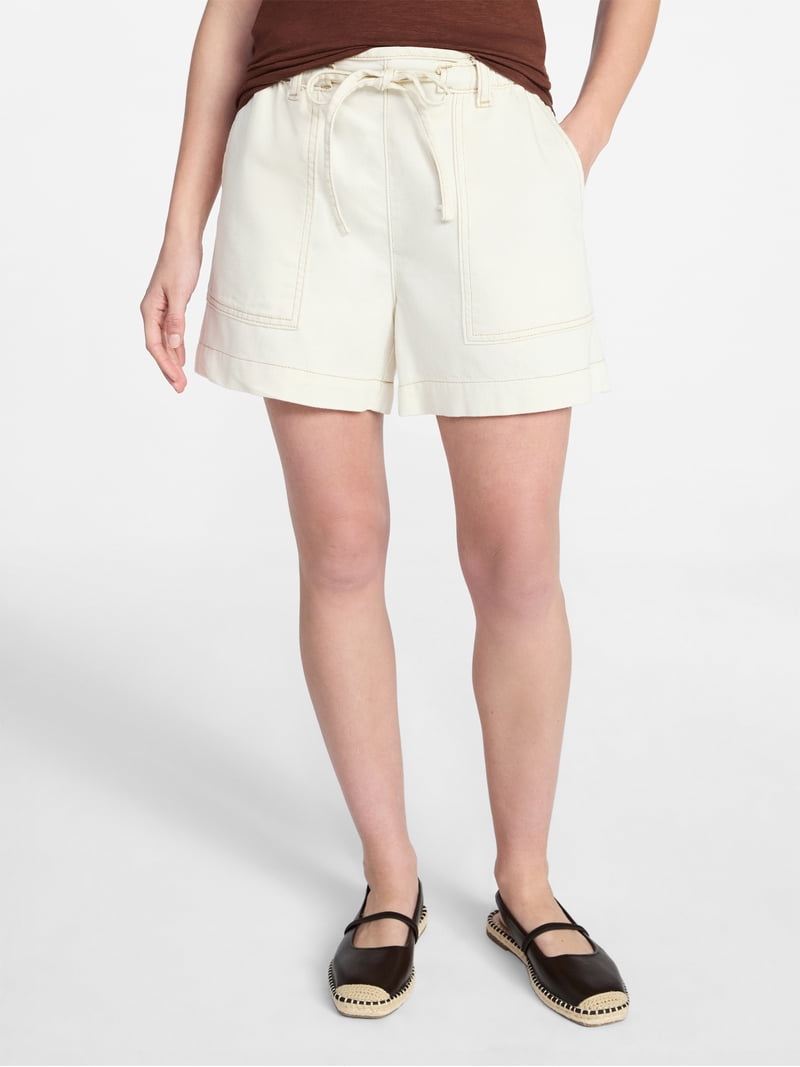 Time and Tru Women's Drapey Twill Utility Shorts, 4