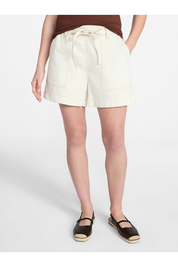Women's Drapey Twill Utility Shorts, 4" Inseam, Sizes XS-XXXL