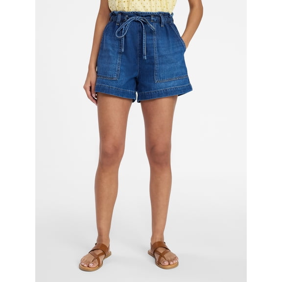 Time and Tru Women's Drapey Utility Shorts, 4" Inseam, Sizes XS-XXXL