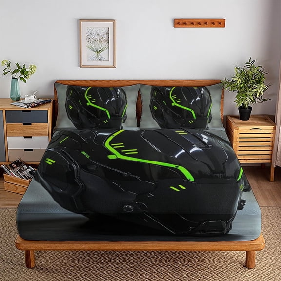 4345 Bedding Set 3D Printed Comforter Covers Quilt Cover Duvet Cover with Pillowcases Microfiber 3 Pieces for Childrens And Adults with Zipper(68"x86")