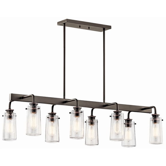 43457OZ Kichler Lighting Braelyn - 8 Light Linear Chandelier - with Vintage Industrial inspirations - 11.5 inches tall by 15 inches wide-Olde Bronze