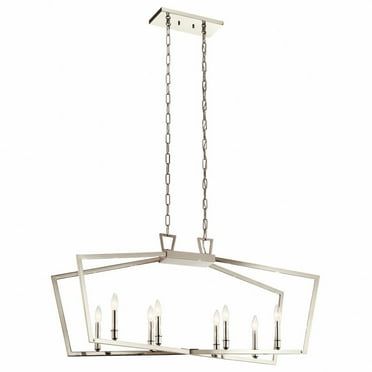 43494PN-Kichler Lighting-Abbotswell - 8 Light Linear Chandelier - with Traditional inspirations - 20.25 inches tall by 12.75 inches wide-Polished