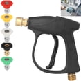 thumbnail image 1 of 4350 PSI Pressure Washer Gun, Pressure Washing Gun with 5 Nozzles, High Pressure Car Washer Gun, 1/4” Quick Connection Handheld Cleaning Gun for Yard Cleaning, Flower Watering, Dust Removal, 1 of 7