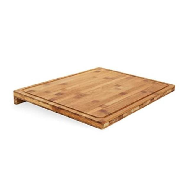 Reversible Rectangular Bamboo Cutting Board with Counter Edge