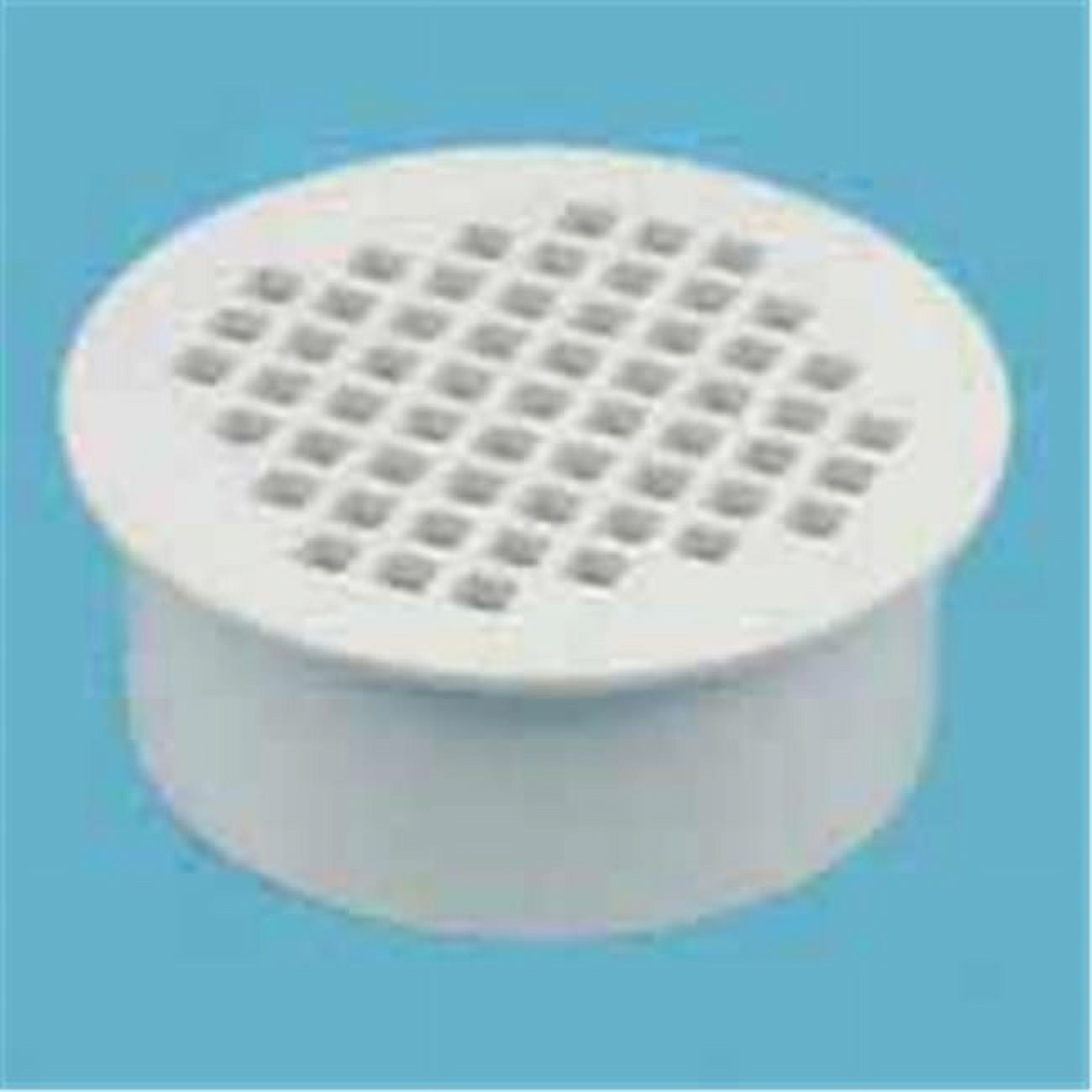 4-Inch White PVC Snap-In Drain for Tub and Shower